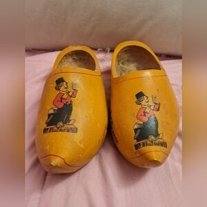Two Vintage Heineken Wooden Clogs